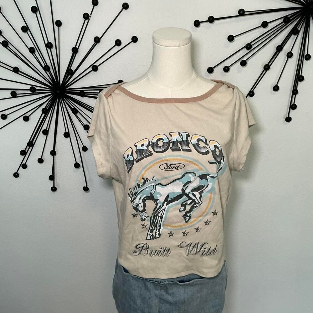 Ford Bronco baby tee Y2K graphic cropped western cowgirl top
